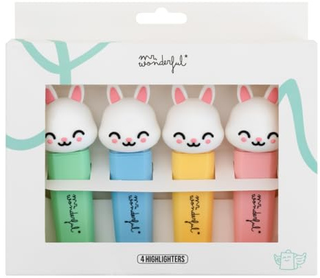 Mr. Wonderful - Set mit 4 Hasen-Textmarkern – It's a good day to have fun