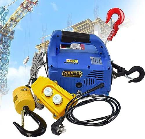 Electric Winch,200kg 300kg 500kg Portable Electric Winch Manual Winch Traction Block Electric Wire Rope Lifting Hoist Traction Rope Suitable for Factories, Warehouses, Construction Sites