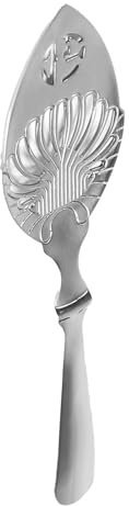 1 x Absinthe Spoon, Stainless Steel Absinthe Spoon, Vintage Wormwood Cocktail Bar, Glass Cup, Drinking Filter, Hollowed Absinthe Fountain, Spoon Dropper (Leaf Absinthe Spoon)