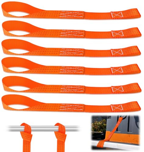 Cinghie di Fissaggio 6 Pezzi Cinghia di Ancoraggio 1000 Kgf - 43 x 3,8cm Cinghia di Fissaggio Cinghia Fissaggio Cinghie Fissaggio per Il Trasporto e Il Fissaggio di Carichi di Auto e Moto