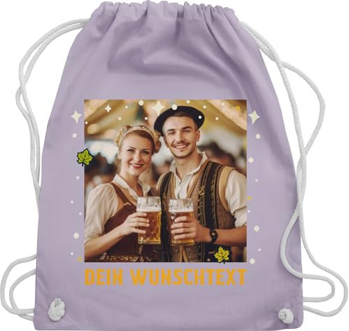 Turnbeutel Rucksack - Kompatibel Oktoberfest - Dein Wunschtext | Volksfest Bild Wunschtext | Bierfest Aufnahme Text | Volksfest Foto - Unisize - Pastell Lila - oktoberfest-tasche trachten tasche