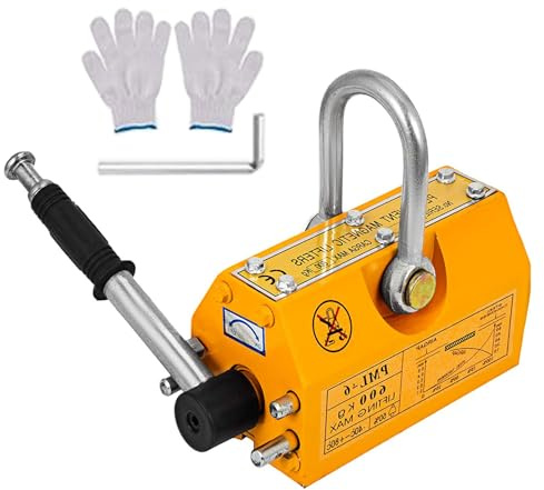 1320 lbs/600 kg Industrial Magnetic Lifter, Neodymium & Steel, Without electricity, Permanent Lift Magnets, Heavy Duty Magnet for Hoist Shop Crane Board