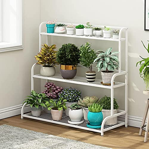 Blumenständer Pflanzenständer, Blumentopf, 3-stufige Pflanzenständer aus Metall, hohe Blumentopfständer für den Außenbereich, Pflanzenständer für den Innenbereich, Regal für Garten, Eckaufbe