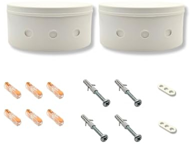 Baldachin für Leuchte im Set - Deckenverteiler Lampe weiß Deckenbaldachin Deckenrosette mit Klemmen - Leuchtenverteiler Lampenverteiler Dose Decke (2)