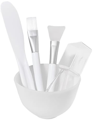 Nicear Juego de cuencos para mezclar mascarillas faciales de 5 piezas, que incluyen cuenco de silicona, barra para mascarilla, cepillo de silicona, cepillo y vaso medidor