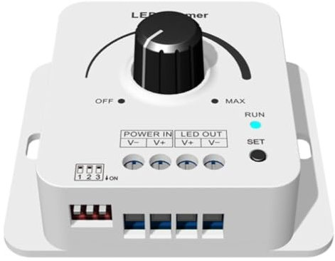 Fegtrtyoa 12-48VDC Skydance Rotary LED Dimmer V1-1CHx8A 5 Livelli Gradiente di Luce Velocità per Striscia LED Monocolore Nastro Dimming