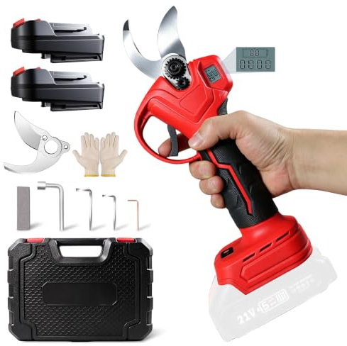 LADAMI Akku Astschere, Elektrische Gartenschere mit LED-Schnittzähler, 25 mm Elektrische Trimmschere, kompatibel mit Makita、Einhell、Bosch 18V Akku, Bürstenloser Gartenschere für Bäume und Obstbäume