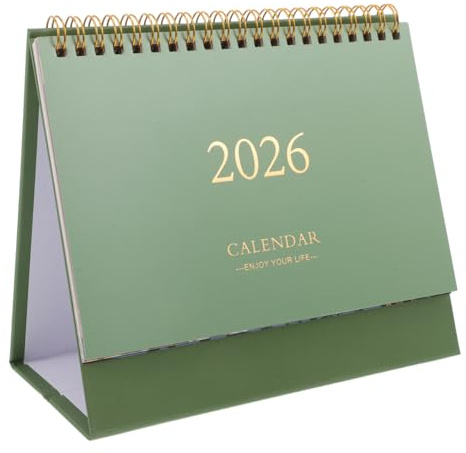 NUOBESTY Kleiner Tischkalender 2026 Zum Aufklappen Bunt Monatskalender Planer Für Büro Klassenzimmer Zuhause 19 X 17 Cm Grün