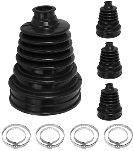 TEOV 4 Stück Achsmanschette mit Klemmen, Silikon Universal Antriebswellengelenk Achsmanschetten Kleben, Universalmanschette Klebemanschette Manschette