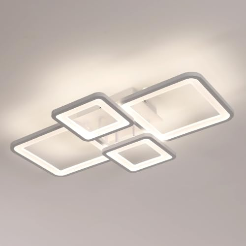 Mckalen 56W Plafoniera LED Soffitto in Acrilico Luce Naturale 4500K, 62CM | 56W 6300LM Moderno Lampada da Soffitto Rettangolo, Bianco Plafoniera LED per Soggiorno Cucina Camera da Letto Sala da Pranzo