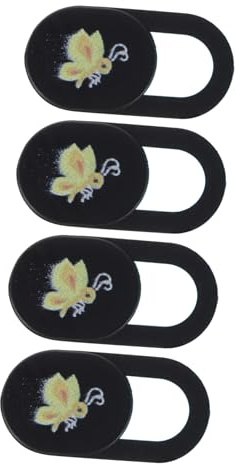DIYEAH Cache Webcam Protection Vie Privée Abeille 4 Pièces, Autocollant Adhésif Mobile et Ordinateur Portable, Couverture Blocage Caméra pour Tablette Smartphone Usage Personnel, Motif