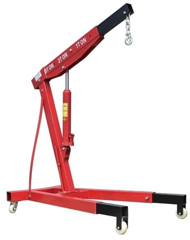 Professional Portable Hydraulic Crane - 2T Folding Design for Heavy Lifting, Engine Loading & Unloading, Ideal for Automotive Repair & Workshop Use.