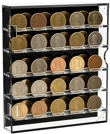 Genérico Expositor De Monedas De Desafío | Organizador De Acrílico Transparente para Monedas - Soporte Expositor De Almacenamiento con Estantes Extraíbles para Colección De Medallas En Pared O