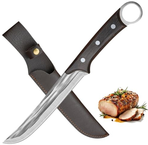 Doklasu Chef's Knife Japanese Style 8 inch Hand Forged Boning Knife Full Tang Kitchen Knives High Carbon Steel Wooden Handle Cooking Knife with Sheath