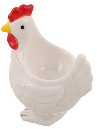 Gatuida Coquetier en Céramique Blanc de Poussin – Support à Œufs la Coque Décoratif – Porte-œufs de Poule pour Petit-déjeuner et Fête Printanière – 1 Pièce pour Comptoir la Cuisine