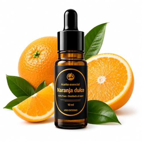 Bislop Aceite Esencial Naranja Dulce 10 ml - Aceite Esencial Naranja - Aceite Puro y Natural - Esencia de Naranja Dulce Para Humidificador - Aromaterapia - Uso Alimentario y Masajes