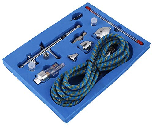 Oreilet Airbrush Kit, Airbrush Paint Spray Gun Kit med 0,3 Mm 0,2 Mm 0,5 Munstycken, 2cc 5cc 13cc Koppar, Air Brush Set för Målning, Nail Art, Makeup