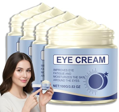 Augencreme mit Koffein, Augenserum für Augenringe, Schwellungen, Anti-Aging Tag- und Nacht-Augenfeuchtigkeitscreme, Koffein-Augencreme mit Retinol Niacinamid & Kollagen, Anti-Falten-Creme (4P)
