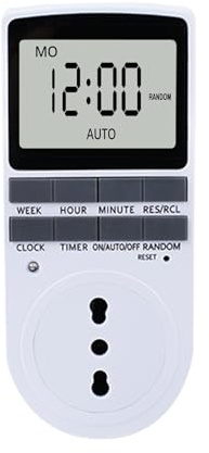 Timer Presa Elettrica Digitale, Presa con Timer Elettronico Digitale 10Timer Programmabili con Display LCD 16A 230V CA 3680W