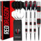 RED DRAGON Darts – Axis Rot Series 24g – 85% Wolfram - Profi Satz Dartpfeile Metallspitze mit Dart Flüge und Schäften