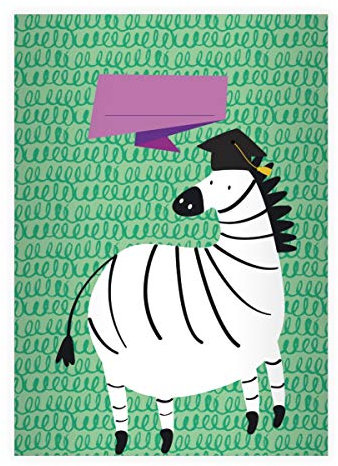 Kartenkaufrausch 16 fröhliche Gelehrten DIN A4 Schulhefte, Rechenhefte mit schlauem Zebra, grün Lineatur 28 (kariertes Heft 16 Blatt/32 Seiten) Notizheft, Kladde für Schule, Universität, Büro