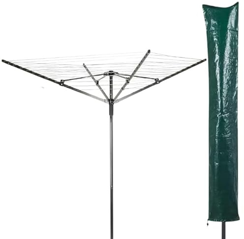 Garden Mile Rotary Washing Line Cover 145cm – Heavy Duty Waterproof Clothes Airer & Garden Parasol Cover, UV Resistant Whirligig with Drawstring for Outdoor Protection
