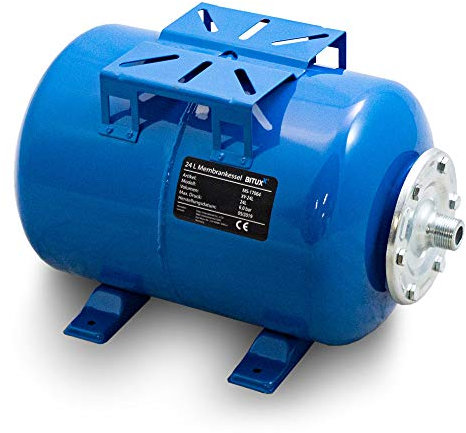 BITUXX® Stahl Membrankessel 24L Druckkessel Hauswasserwerk Kessel inkl Membran 1 Zoll Anschluss max. Druck 6 Bar