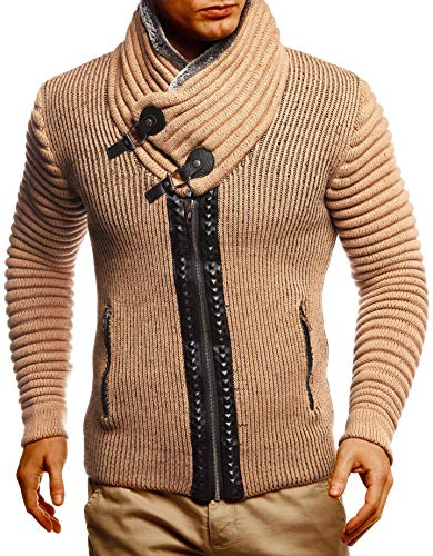 Leif Nelson Herren Strickjacke mit Reißverschluss in Regular Fit, Männer Cardigan in Langarm Design, ideal für Casual und Business-Looks