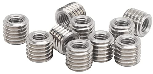 10 PCS Gewindeeinsatz, Gewindeminderungsmutter aus Edelstahl, Gewindebolzen mit Innengewinde M6 X 1.0 und Außengewinde M10 X 1.5 Zur Gewindereparatur