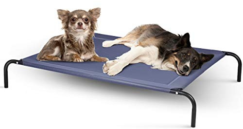 COSTWAY Hundebett Metall Sommer, Hundeliege Garten, Haustier Liegeplatz draußen, Hundesofa Schlafplatz Outdoor, Haustierbett Hund belastbar bis 70kg, Katzenliege Katzenbett (130X90X20CM)