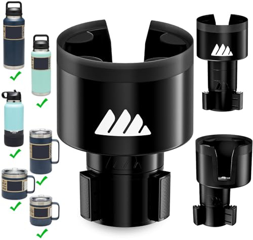 Integral Ultimate Expander Car Cup Holder - Adjustable Base - Expander & Organizer for Vehicles - Compatible with Coffee Mug, Yeti 14/24/36/46oz, Ramblers, Hydro Flasks 32/40oz, 3.4-4.0 Bottles