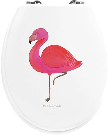 Mr. & Mrs. Panda Motiv WC Sitz Flamingo Classic - Geschenk, Freundinnen, Toilette, Geschwister, Klobrille, glücklich, WC-Sitz, Toilettendeckel,