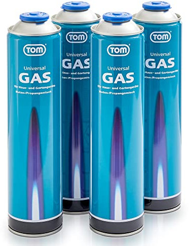 TOM 2 x, 4 x oder 8 x 330 g Universalgas Kartuschen mit Schraubgewinde 600 ml – Propan/Butan Gas Kartuschen LG-600 sind ideal für Unkrautbrenner, Abflämmgerät, Lötbrenner, Gaslampe & Co.
