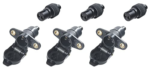 TAEUYYM 3 Pezzi Spina Rimorchio 2 Poli E Presa Rimorchio 2 Poli, 12V Spina E Presa Rimorchio 2 Poli Impermeabile Connettori Rimorchio, Spina Presa Per Trattore/Veicolo Agricolo/Macchinari Agricoli