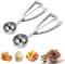 Micacorn Ice Cream Scoop Set, 2 Pcs Heavy Duty Icecream Scoop 304 Stainless Steel Scoop with Trigger Baking Scoopers Melon Baller Scoop for Fruit, Ice Cream, Mashed Food