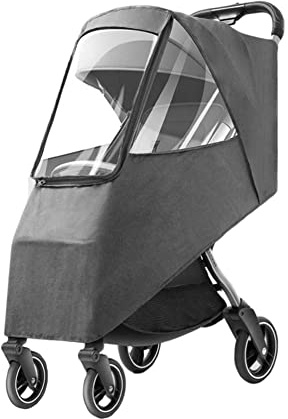 Pushchair Rain Cover Universal Stroller Pram Buggy Raincover Waterproof Weather Shield Windproof Baby Pram Raincoat Large Carrycots Rain Shield with Canopy Window for Outdoor Carrying Walking