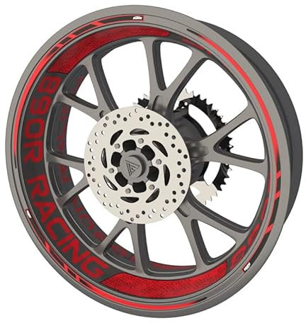 KTM 890 Racing Premium Qualität Felgenrandaufkleber Felgenband Felgenband Sticker Sticker Set (2 Felgen) (Rot)
