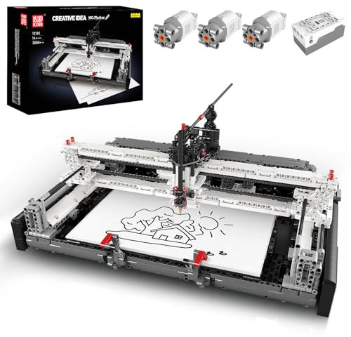 Mould King 13181 Technik Plotter Baustein für Erwachsene, APP Kontrolle STEM Plotter mit Motoren Klemmbausteine (3088 Teile)