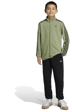 adidas Bambino FITTED TRACKSUIT, TENT GREEN F16/BLACK, 15-16 Years
