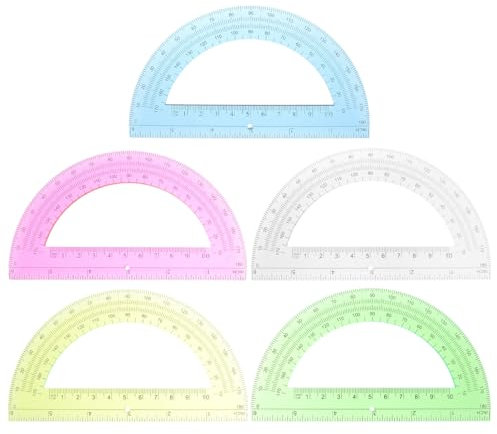 SEWACC 5 Stück Kunststoff-Winkelmesser Mathematik-Winkelmesser 180-Grad-Messung Winkelmesser Messlineal Für Studenten Schule Büro Winkelmesswerkzeug Zeichenwerkzeug