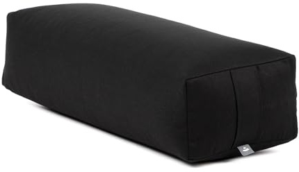 Bodhi Yoga Salamba Bolster Eco | Waschbarer Bezug aus 100% Bio-Baumwolle | Yogarolle eckig mit Bio Dinkelfüllung | Yogakissen groß für Restoratives Yoga | Maße: 63,5 x 26,5 x 20,5 cm
