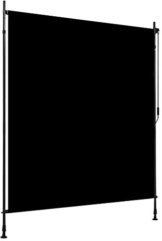 Homgoday Außenrollo Balkonrollo Handkurbelsystem Senkrechtmarkise Vertikalmarkise Sichtschutz Beschattung Sonnenschutz Außen Rollo für Balkon Terrasse 200 x 270 cm Anthrazit