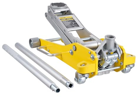 VEVOR Cric Rouleur 3 tonnes, Cric de Plancher Hydraulique à Profil Bas, Hauteur de Levage 93-465 mm, en Aluminium Robuste, Pompe de Levage Rapide à Double Piston, pour Lever Camion SUV Atelier