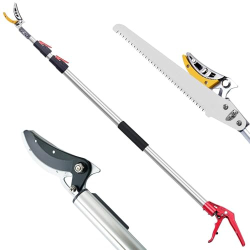 FLORA GUARD 1,4–3,05m Teleskop-Astschere für frische Äste und Zweige, Teleskop Astsäge,Baumsäge mit SK5 3D Zahnung,Arbeiten an weit entfernten Stellen,Obstpflückschere zum Garten und Freien