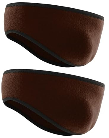 HSTWODE 2 Stück Sport Stirnbänder für Männer und Frauen, warme Ohrenschützer Stirnband, Laufen, Wandern, Radfahren Ohrenschützer warmes Stirnband (braun)