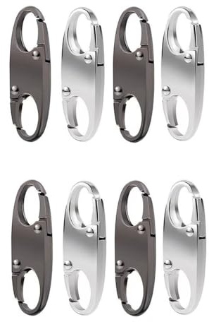 Naisfei Lot de 8 clips anti-vol pour fermeture éclair - Connecteurs de fermeture éclair en forme de S - Double tirette de rechange pour fermeture éclair - Pinces antivol - Languettes de rechange en