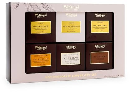 Whittard of Chelsea Hot Chocolate Lovers Gift Set | Suitable for Vegetarians | 6 Boxes of Single Origin Ground Coffee | 5 Flavours | 6 x 140g | Suitable for Vegetarians | Luxury Hot Chocolate