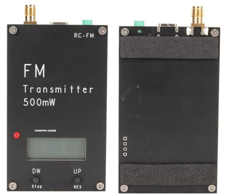 Modulo Trasmettitore FM Digitale, Trasmettitore FM Stereo da 500 MW 2000 M, Trasmettitore di Trasmissione FM con Frequenza 88‑108 MHz con Schermo LCD, Porta USB Tipo C
