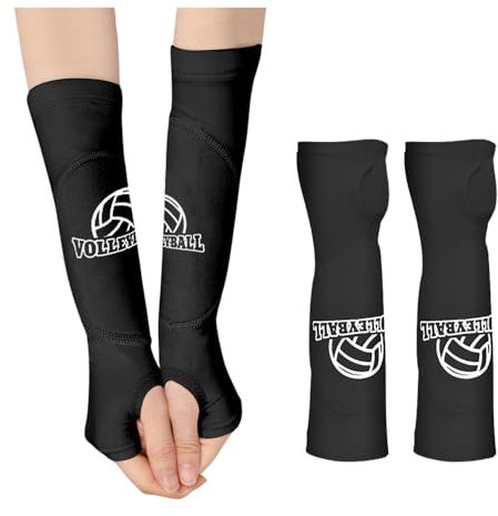 YZROHYI 1 Paar Armmanschetten Volleyball Armschoner Erwachsene Kinder,Armsleeves Volleyball Zubehör,Armstulpen Sport,Unterarmschutz Volleyball Handschutz,Unterarmschoner Volleyball Armschützer-Schwarz