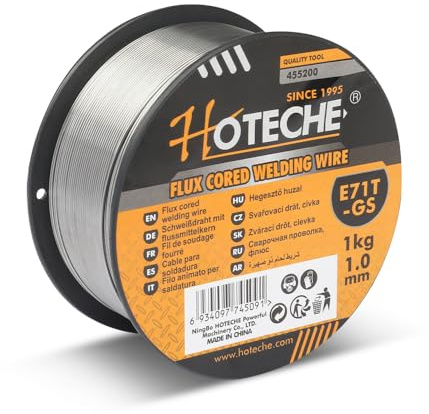 Hoteche E71T-GS 1KG 1.0MM Fülldraht für Schweißgerät ohne Gas und mit Gas universelles Schweißen optimal für Metallarbeiten hohe Qualität und Zuverlässigkeit für professionelle Anwendungen